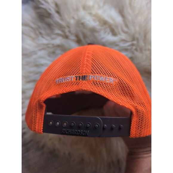 Powered By Vanguard RICHARDSON Snapback Gray & Bright Orange Mesh Adjustable Hat - Picture 4 of 7